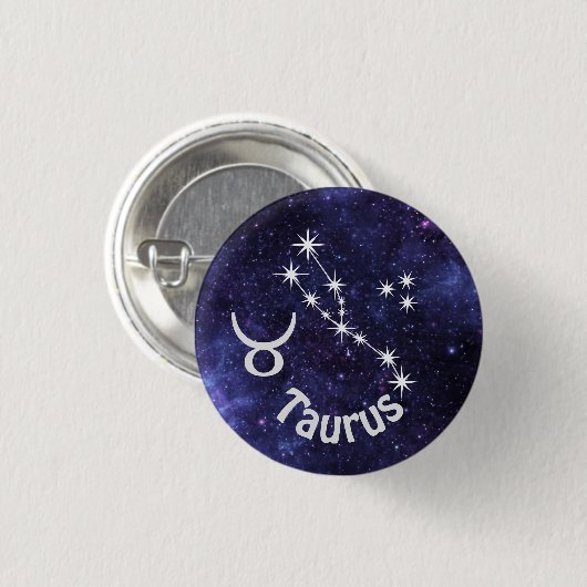 Taurus-Abzeichen, Zodiac-Horoskop-Abzeichen Button (Vorne & Hinten)