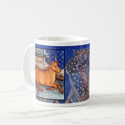 Taurus Ancient Zodiac Sign Astrologie Kaffee Cup Kaffeetasse (Vorderseite Links)