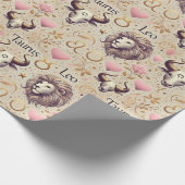 Taurus and Leo Liebe Wrapping Paper - Zodiac Theme Geschenkpapier (Ecke)