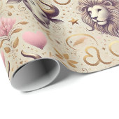 Taurus and Leo Liebe Wrapping Paper - Zodiac Theme Geschenkpapier (Rolleneckpunkt)