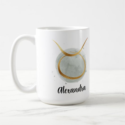 Taurus Anpassbare Wasserfarbe Zodiac Design Coffe Kaffeetasse (Links)