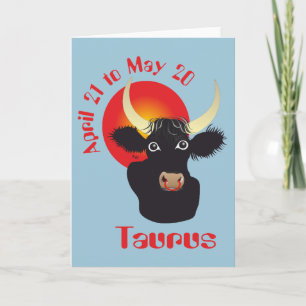 Taurus April 21 to May 20 Greeting Card Karte