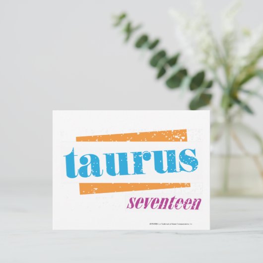 Taurus Aqua Postkarte (Stehend Vorderseite)