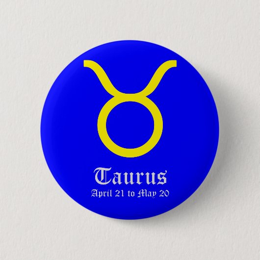 TAURUS ASTROLOGIC SIGN, SYMBOL ZODIAC BUTTON (Vorderseite)