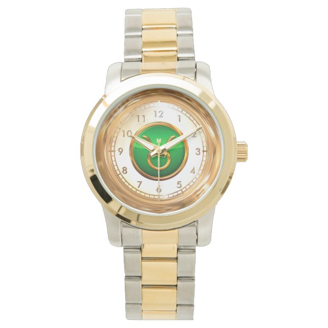 Taurus Astrologisches Symbol Armbanduhr (Vorderseite)