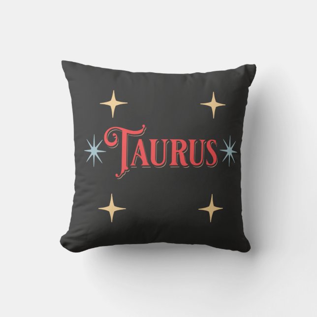 Taurus Astrologisches Zeichen Kissen (Vorderseite)