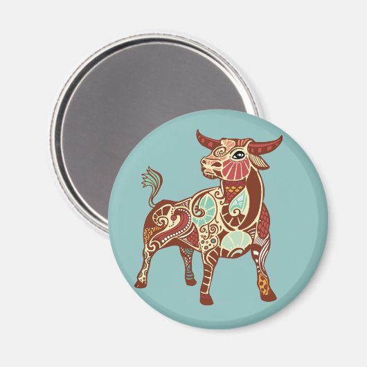 Taurus Astrologisches Zeichen Magnet (Vorderseite/Rückseite)