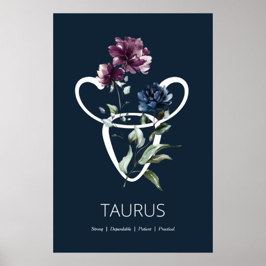 Taurus Astrologisches Zeichenposter Poster (Vorne)