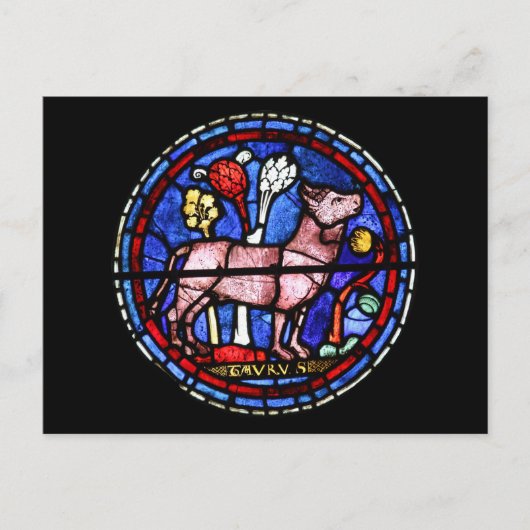 Taurus Astrology Festgehaltene Glasfenster Postkar Postkarte (Vorderseite)
