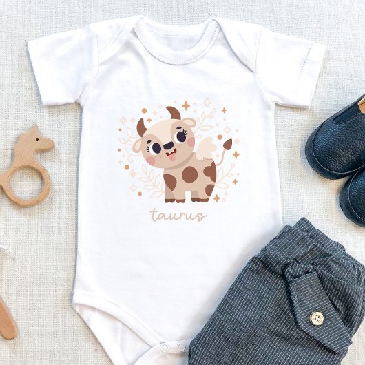 Taurus Baby: "Tiny Bull's Celestial Comfort" Baby Strampler