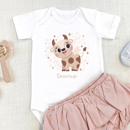 Taurus Baby: "Tiny Bull's Celestial Comfort" Baby Strampler