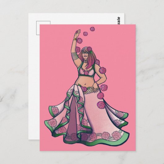 Taurus Belly Dancer Goddess Zodiac Art Postkarte (Vorne/Hinten)
