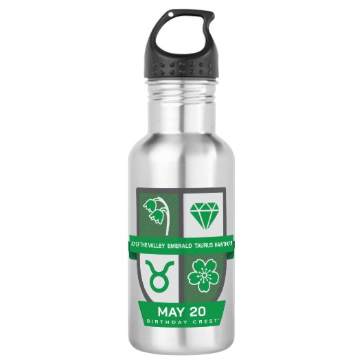 Taurus Birthday Crest™ for May 1-20 Edelstahlflasche (Vorderseite)