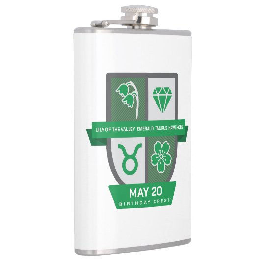 Taurus Birthday Crest™ for May 1-20 Flachmann (Rechts)