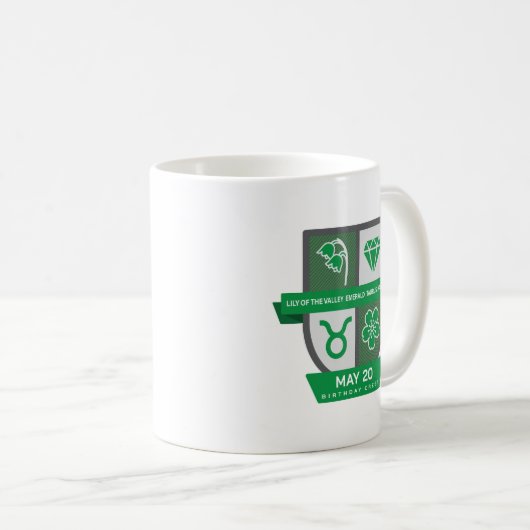 Taurus Birthday Crest™ for May 1-20 Mug Kaffeetasse (VorderseiteRechts)