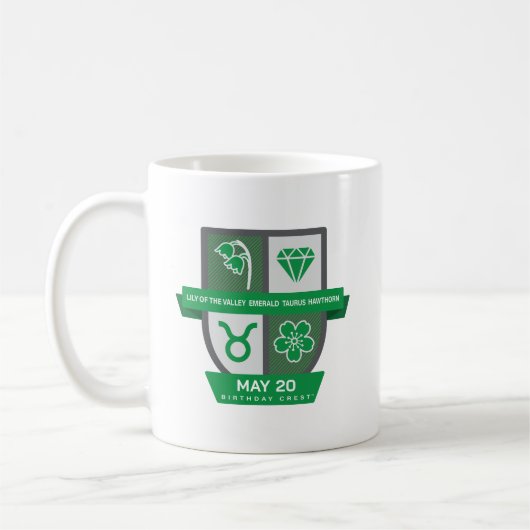 Taurus Birthday Crest™ for May 1-20 Mug Kaffeetasse (Links)