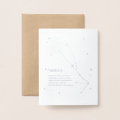 Taurus Birthday | Elegante Astrologie Zodiac Silve Folienkarte (Rückseite mit Umschlag)