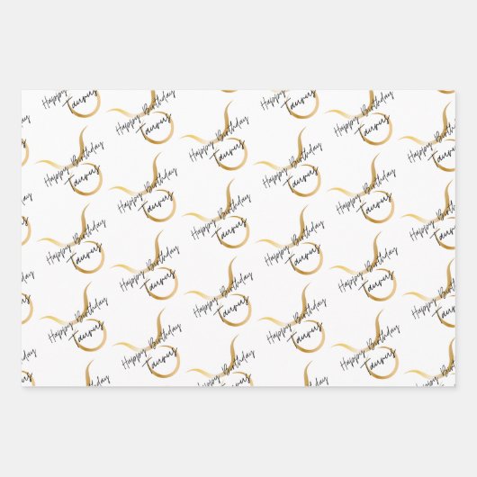 Taurus Birthday Geschenkpapier Set (Vorderseite)