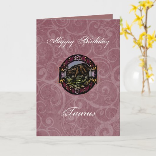 Taurus Birthday Karte (Gelbe Blume)