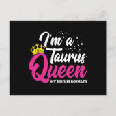 Taurus Birthday Queen Astrologie Zodiac April Mai Postkarte (Vorderseite)
