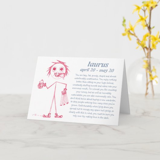 Taurus [ - BitchScope - ] Geburtskarte Karte (Gelbe Blume)