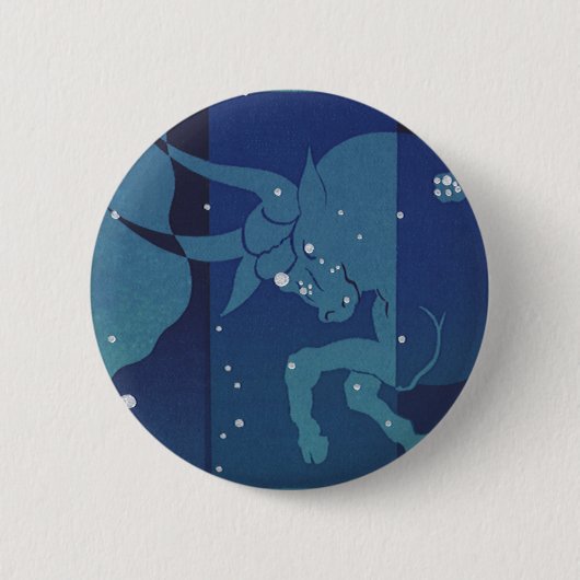 Taurus Bull Constellation Vintag Zodiac Astrologie Button (Vorderseite)