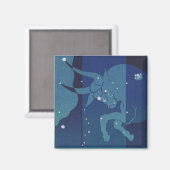 Taurus Bull Constellation Vintag Zodiac Astrologie Magnet (Vorderseite/Rückseite)