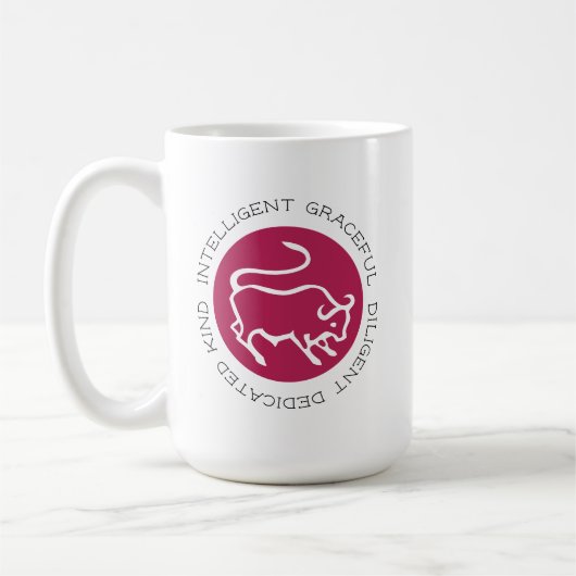 Taurus Bull Logo Zodiac Star Signature Astrologie Kaffeetasse (Links)