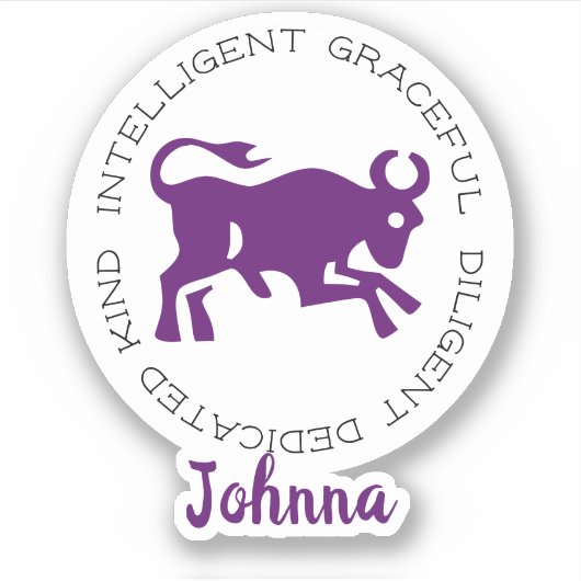 Taurus Bull Logo Zodiac Star Signature Eigenschaft Aufkleber (Vorderseite)