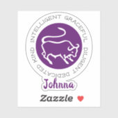Taurus Bull Logo Zodiac Star Signature Merkmale Li Aufkleber (Blatt)