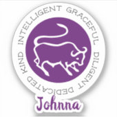 Taurus Bull Logo Zodiac Star Signature Merkmale Li Aufkleber (Vorderseite)