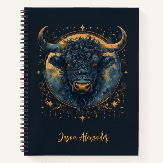 Taurus Bull School Notebook Toro Taurus Zodiac Notizblock (Vorderseite)