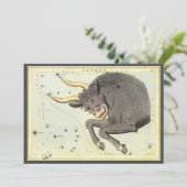 Taurus Bull, Vintager Sternbild Urania Einladung (Stehend Vorderseite)