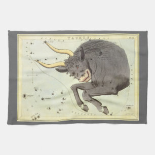 Taurus Bull, Vintager Sternbild Urania Geschirrtuch
