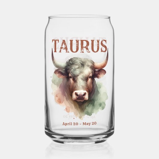 Taurus Bull Watercolor Zodiac Sign Birthday Dosenglas (Vorderseite)