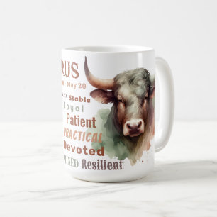 Taurus Bull Watercolor Zodiac Signature Merkmale G Kaffeetasse