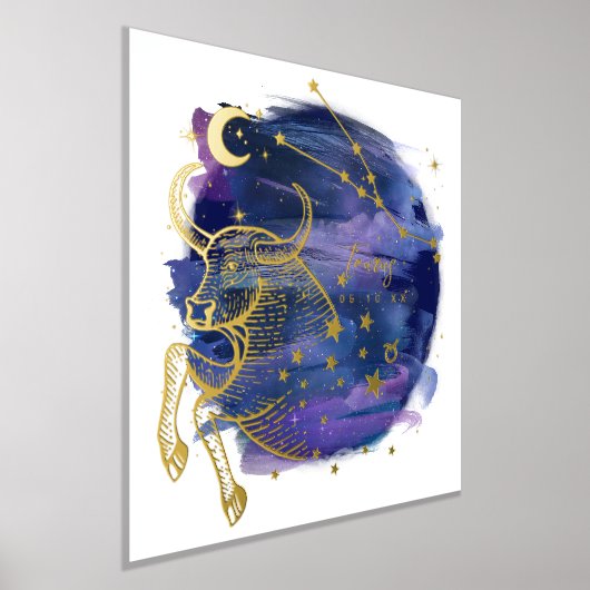 Taurus Bull-Zeichen des Zodiac Custom Geburtsdatum Foliendrucke (Ablage )