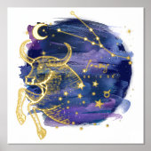 Taurus Bull-Zeichen des Zodiac Custom Geburtsdatum Foliendrucke (Vorderseite)