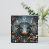 Taurus Bull Zodiac Astrology Celestial Birthday Karte (Stehend Vorderseite)