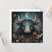 Taurus Bull Zodiac Astrology Celestial Birthday Karte (Vorderseite/Rückseite Beispiel)