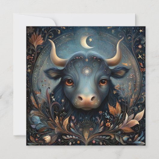 Taurus Bull Zodiac Astrology Celestial Birthday Karte (Vorderseite)