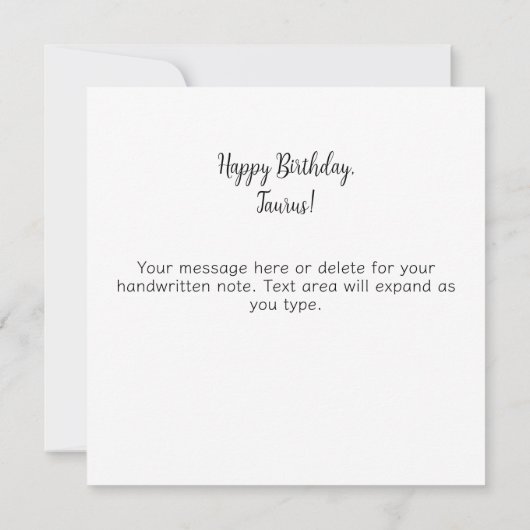 Taurus Bull Zodiac Astrology Mystical Birthday Karte (Rückseite)