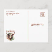 Taurus Bull Zodiac Geburtstagsparty Einladungspostkarte (Rückseite)