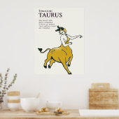 Taurus Bull Zodiac Sign Boho Chic Astrologie Poste Poster (Küche)