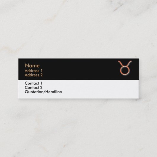 Taurus Business Card Mini Visitenkarte (Vorderseite)
