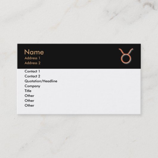 Taurus Business Card Visitenkarte (Vorderseite)