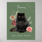Taurus Cat Art Print, Zodiac Cat Poster (Vorne)