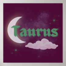 Taurus Celestial Moon Cloud Stars Astrologie Kunst
