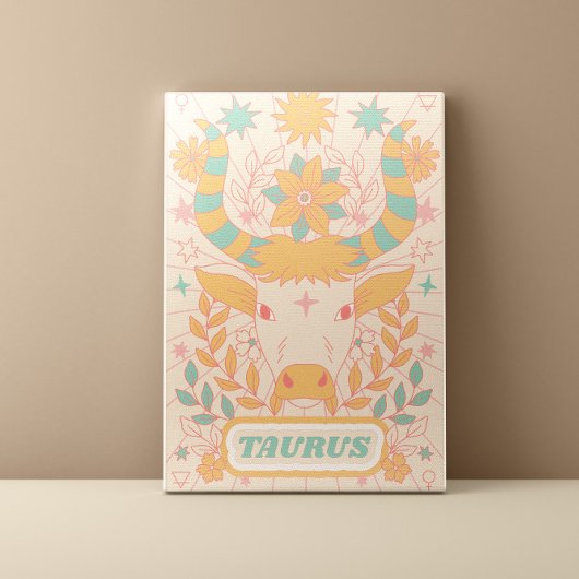 Taurus Celestial Zodiac Pastel Dreams Leinwanddruck