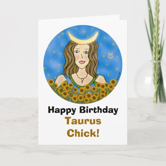 Taurus Chick Birthday Card Karte (Vorderseite)